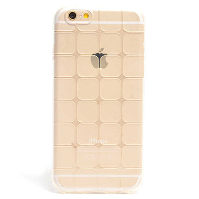 Apple iPhone 6 Kılıf Zore Kare Kabartmalı Silikon Gold
