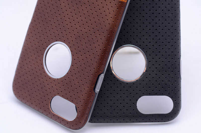 Apple iPhone 6 Plus Kılıf Zore Derili Deku Silikon Siyah