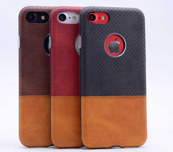 Apple iPhone 6 Plus Kılıf Zore Derili Deku Silikon Siyah