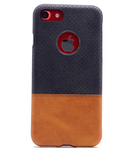 Apple iPhone 6 Plus Kılıf Zore Derili Deku Silikon Siyah