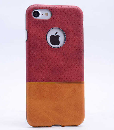 Apple iPhone 6 Plus Kılıf Zore Derili Deku Silikon Kırmızı