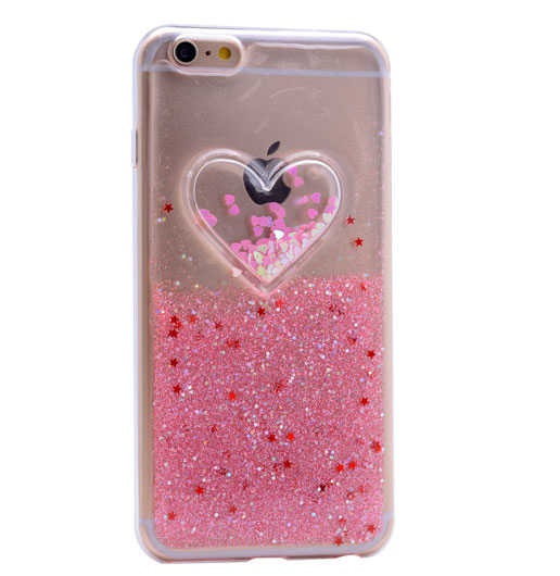 Apple iPhone 6 Plus Kılıf Zore Kalpli Silikon Pembe