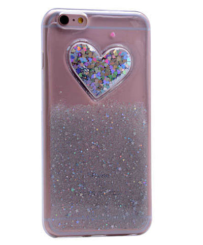 Apple iPhone 6 Plus Kılıf Zore Kalpli Silikon Gri