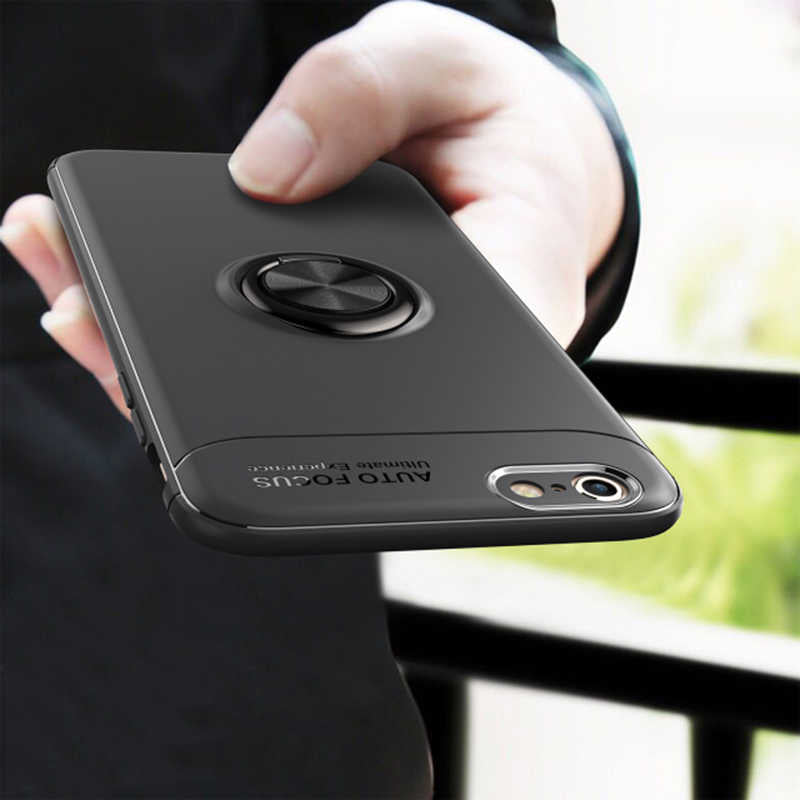 Apple iPhone 6 Plus Kılıf Zore Ravel Silikon Kapak Siyah-Mavi