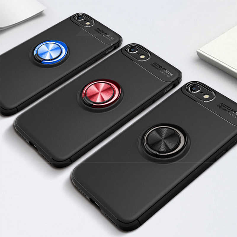 Apple iPhone 6 Plus Kılıf Zore Ravel Silikon Kapak Siyah-Mavi