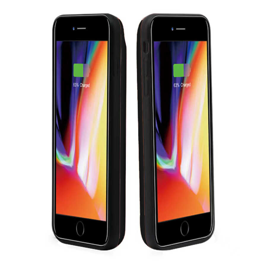 Apple iPhone 6 Plus Zore 6000 mAh Şarjlı Kılıf Siyah