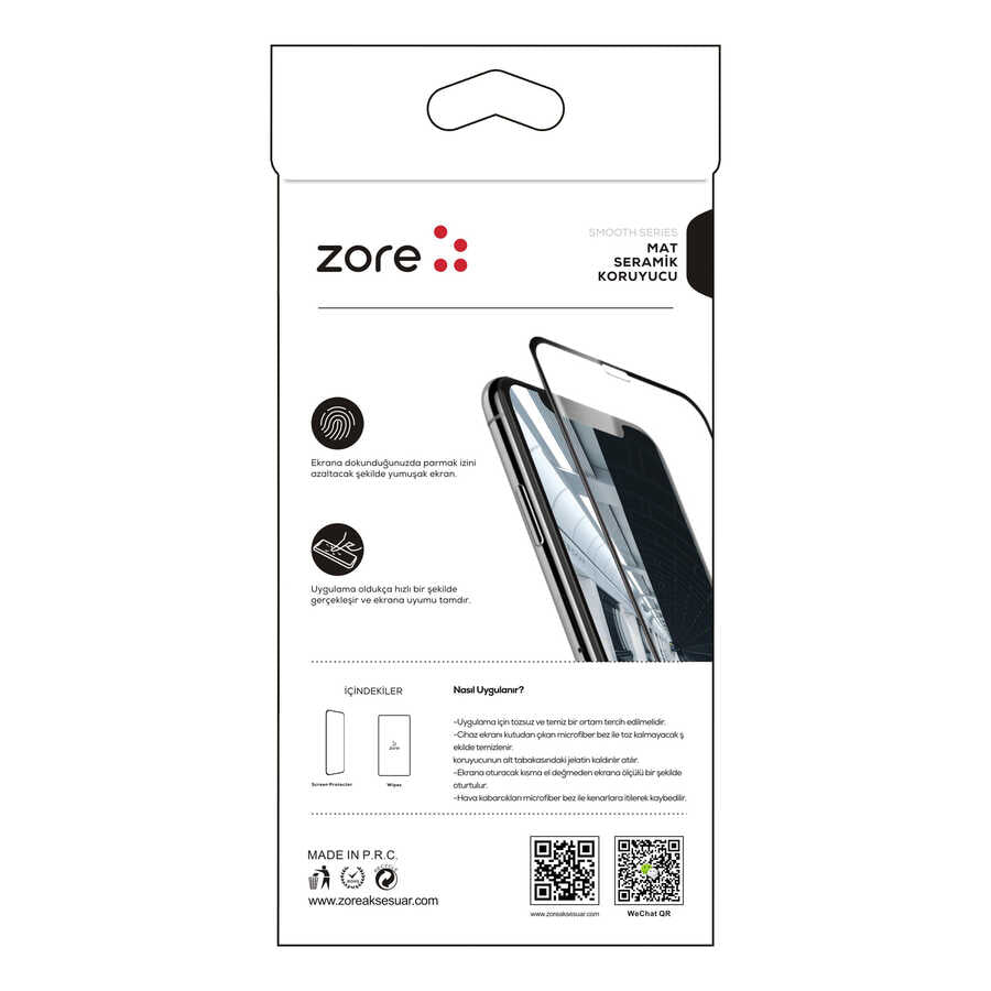 Apple iPhone 8 Plus Zore Mat Seramik Ekran Koruyucu Beyaz
