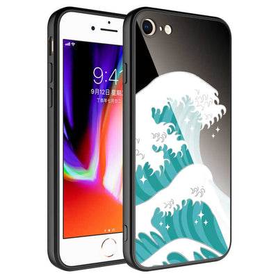 Apple iPhone 7 Kılıf Kamera Korumalı Desenli Sert Silikon Zore Epoksi Kapak NO9