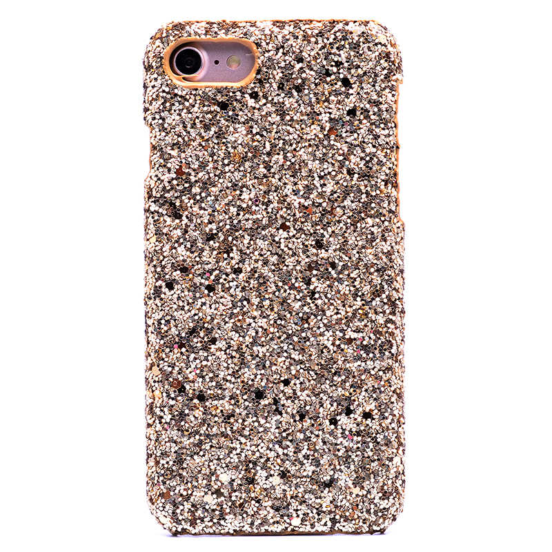 Apple iPhone 7 Kılıf Zore Caselogy Simli Kapak Gold