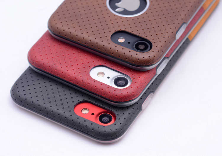 Apple iPhone 7 Kılıf Zore Derili Deku Silikon Siyah