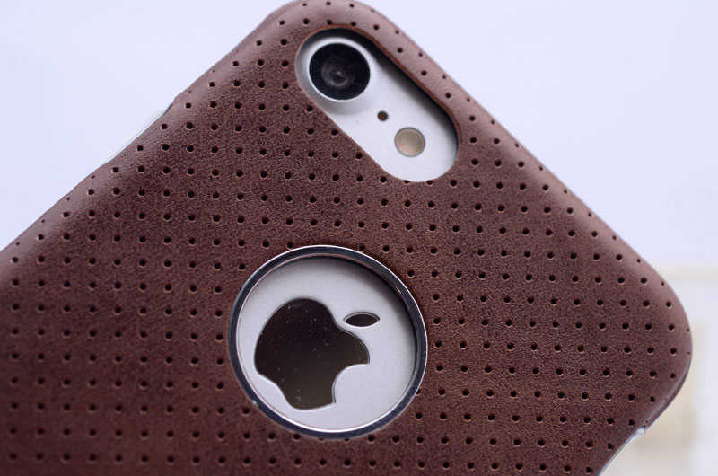 Apple iPhone 7 Kılıf Zore Derili Deku Silikon Kırmızı