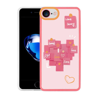 Apple iPhone 7 Kılıf Zore M-Fit Desenli Kapak Love Story No2