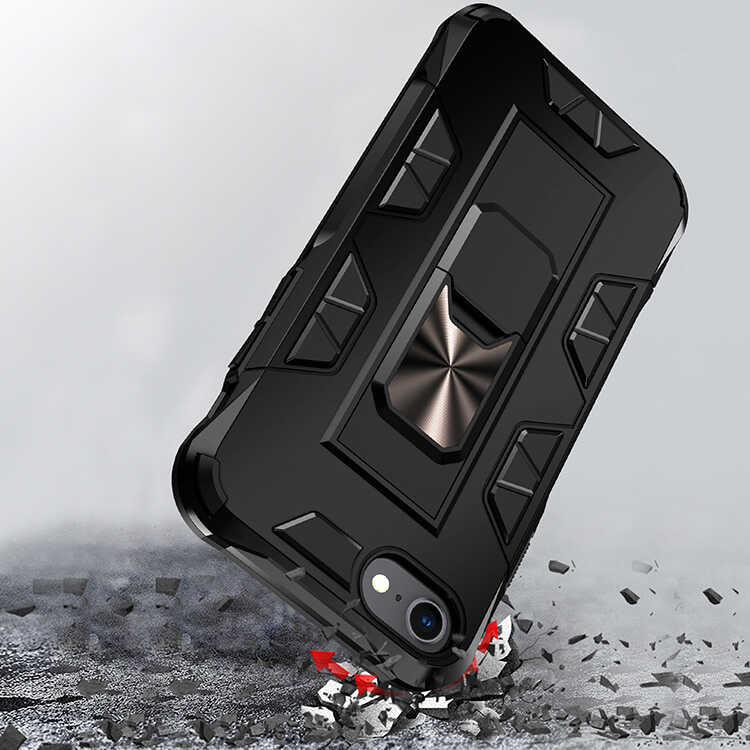 Apple iPhone 7 Kılıf Zore Volve Kapak Siyah