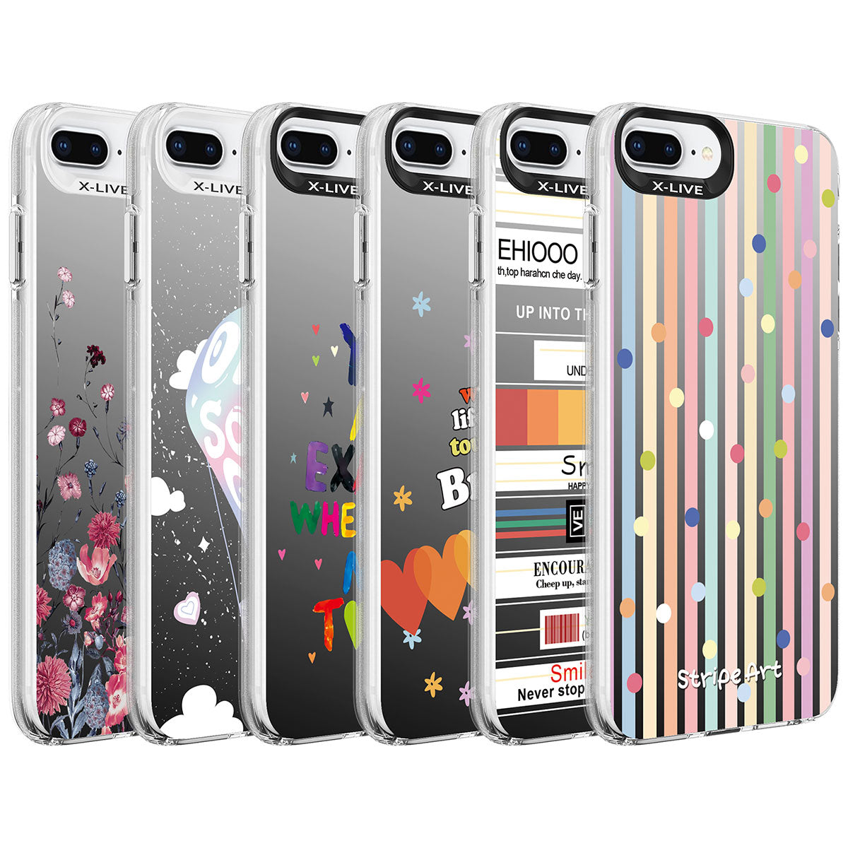 Apple iPhone 7 Plus Kılıf Desenli Zore Silver Sert Kapak Balon
