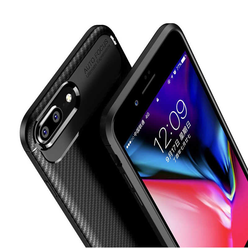 Apple iPhone 7 Plus Kılıf Zore Negro Silikon Kapak Siyah