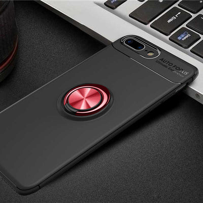 Apple iPhone 7 Plus Kılıf Zore Ravel Silikon Kapak Siyah-Kırmızı