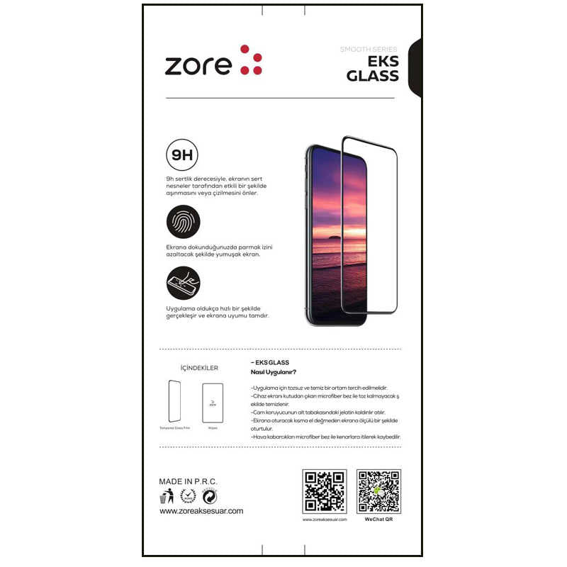Apple iPhone 7 Zore EKS Cam Ekran Koruyucu Beyaz