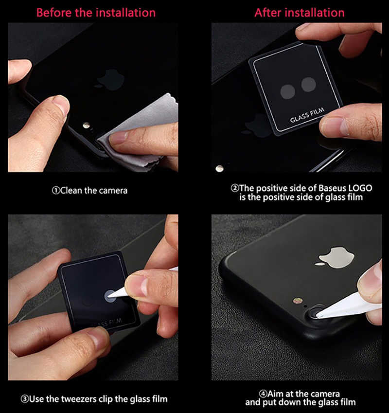 Apple iPhone 8 Zore Kamera Lens Koruyucu Cam Filmi Renksiz