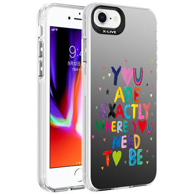 Apple iPhone 8 Kılıf Desenli Zore Silver Sert Kapak You