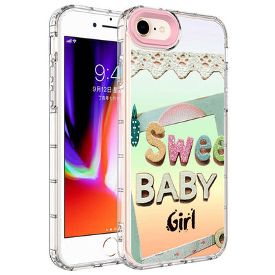 Apple iPhone 8 Kılıf Kamera Korumalı Renkli Desenli Sert Silikon Zore Korn Kapak NO10