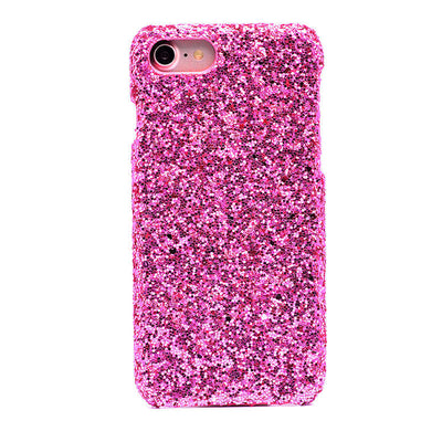 Apple iPhone 8 Kılıf Zore Caselogy Simli Kapak Pembe