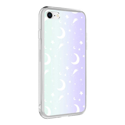 Apple iPhone 8 Kılıf Zore M-Blue Desenli Kapak Moon No4