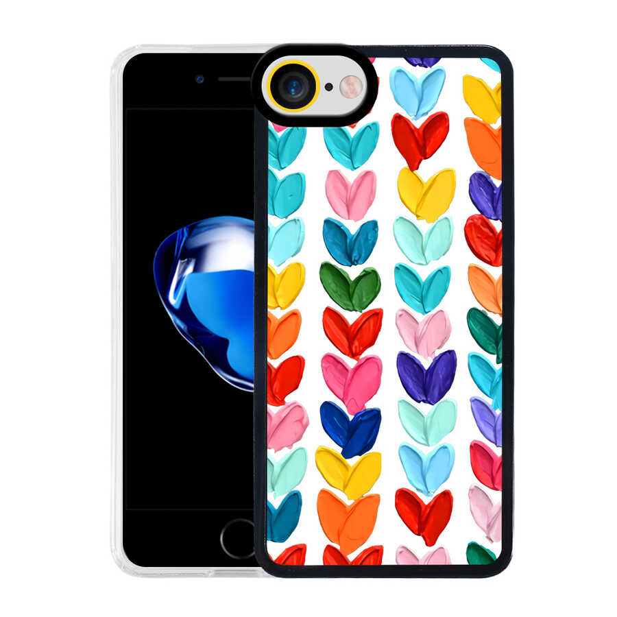 Apple iPhone 8 Kılıf Zore M-Fit Desenli Kapak Heart No6