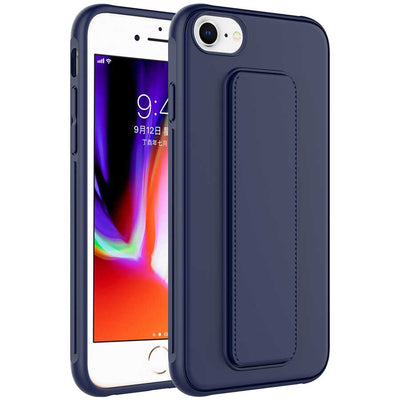 Apple iPhone 8 Kılıf Zore Qstand Kapak Mürdüm