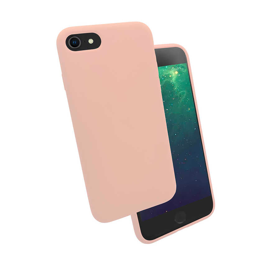 Apple iPhone 8 Kılıf Zore Silk Silikon Pembe