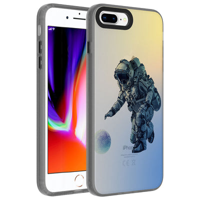 Apple iPhone 8 Plus Kılıf Desenli Zore Dragon Sert Kapak Astronot