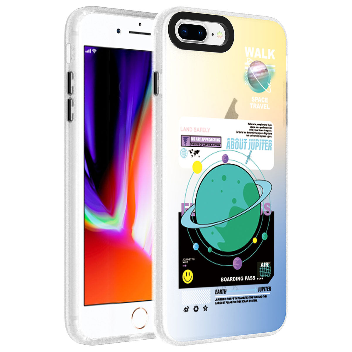 Apple iPhone 8 Plus Kılıf Desenli Zore Dragon Sert Kapak Gezegen