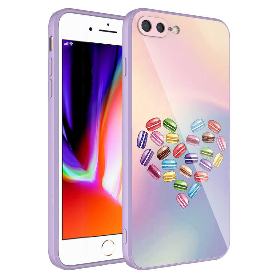 Apple iPhone 8 Plus Kılıf Kamera Korumalı Desenli Sert Silikon Zore Epoksi Kapak NO1