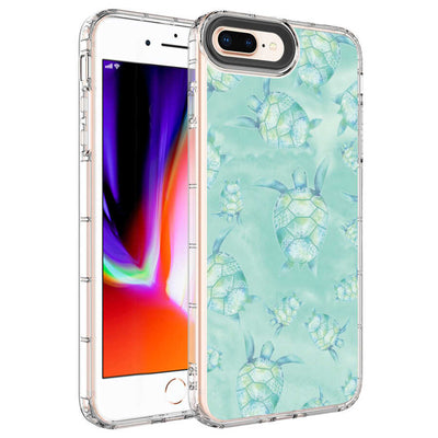 Apple iPhone 8 Plus Kılıf Kamera Korumalı Renkli Desenli Sert Silikon Zore Korn Kapak NO13