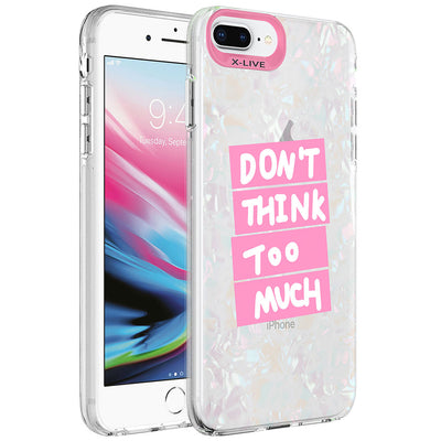 Apple iPhone 8 Plus Kılıf Mermer Desenli Zore Marbello Kapak Pembe