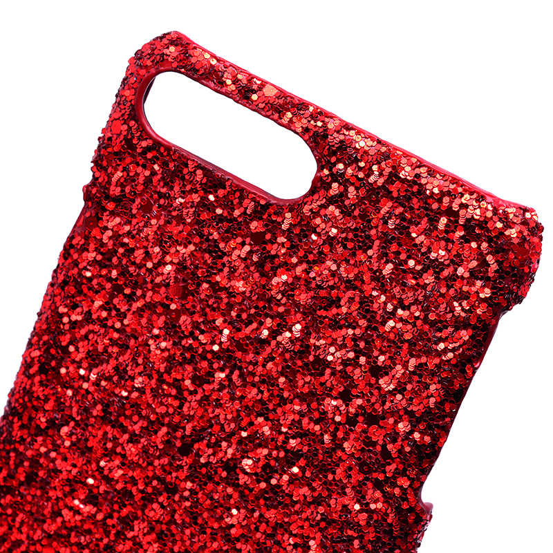 Apple iPhone 8 Plus Kılıf Zore Caselogy Simli Kapak Kırmızı