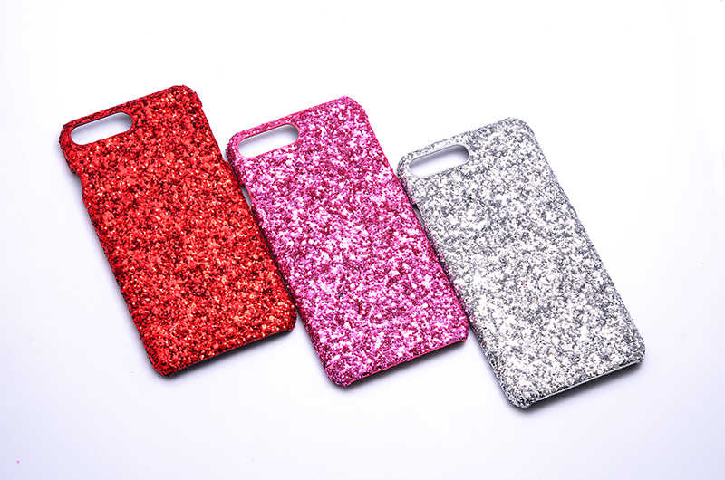 Apple iPhone 8 Plus Kılıf Zore Caselogy Simli Kapak Gri