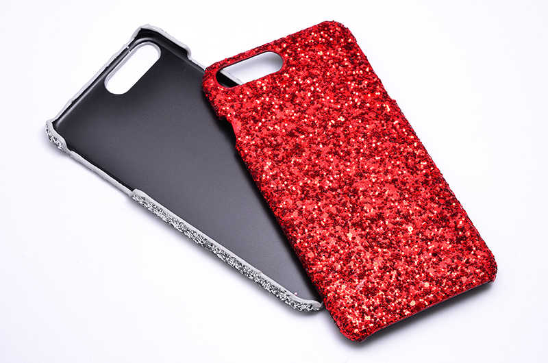 Apple iPhone 8 Plus Kılıf Zore Caselogy Simli Kapak Gri