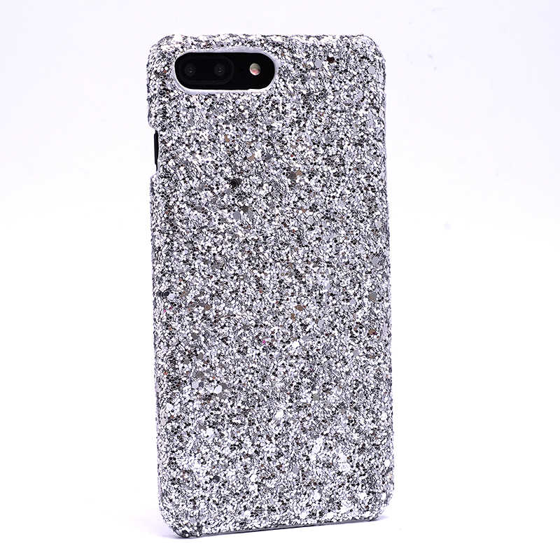 Apple iPhone 8 Plus Kılıf Zore Caselogy Simli Kapak Gri