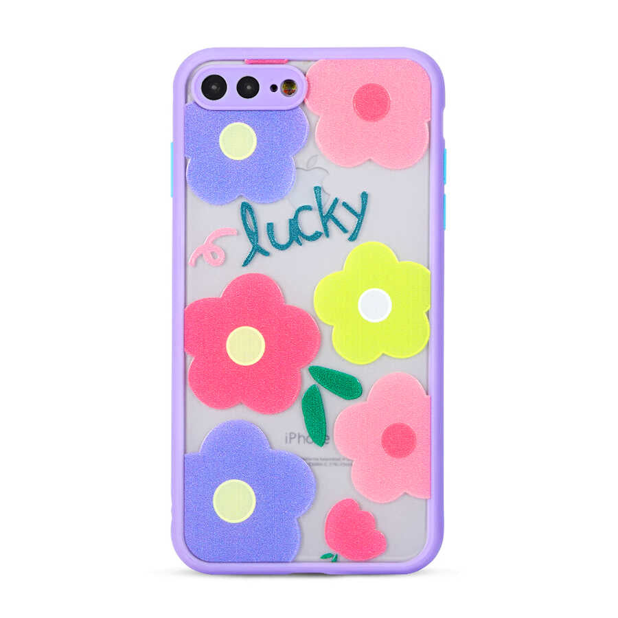 Apple iPhone 8 Plus Kılıf Zore Fily Kapak Lila