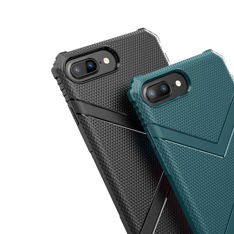 Apple iPhone 8 Plus Kılıf Zore Hank Silikon Koyu Yeşil