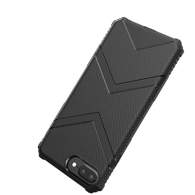 Apple iPhone 8 Plus Kılıf Zore Hank Silikon Siyah