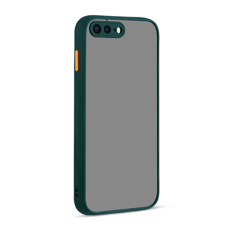 Apple iPhone 8 Plus Kılıf Zore Hux Kapak Koyu Yeşil