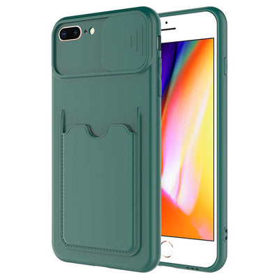 Apple iPhone 8 Plus Kılıf Zore Kartix Kapak Koyu Yeşil