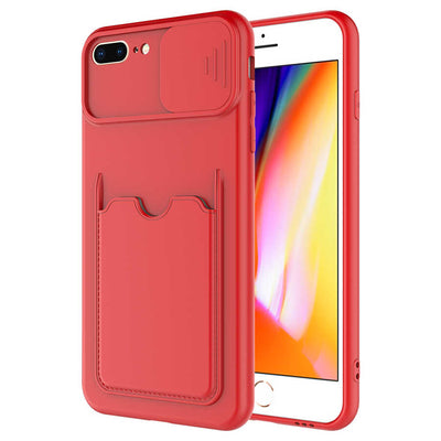 Apple iPhone 8 Plus Kılıf Zore Kartix Kapak Kırmızı