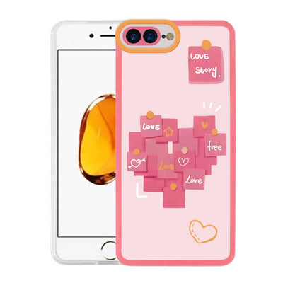 Apple iPhone 8 Plus Kılıf Zore M-Fit Desenli Kapak Love Story No2