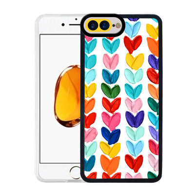 Apple iPhone 8 Plus Kılıf Zore M-Fit Desenli Kapak Heart No6