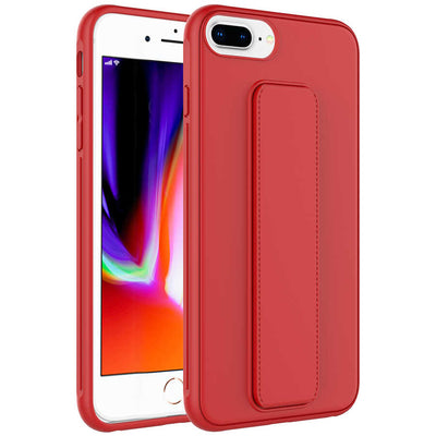 Apple iPhone 8 Plus Kılıf Zore Qstand Kapak Kırmızı