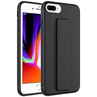Apple iPhone 8 Plus Kılıf Zore Qstand Kapak Siyah