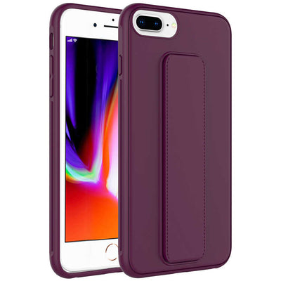 Apple iPhone 8 Plus Kılıf Zore Qstand Kapak Mürdüm