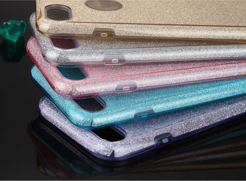 Apple iPhone 8 Plus Kılıf Zore Shining Silikon Kırmızı